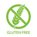 Gluten fee icon. Healthy food without wheat or grain symbol. Cereal allergy and diet logo. Vector illustration